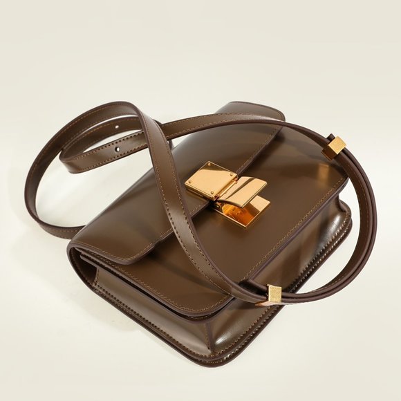 Italian Calfskin Leather Bag, Designer Bag, Italian Leather Box Bag - Picture 6 of 9